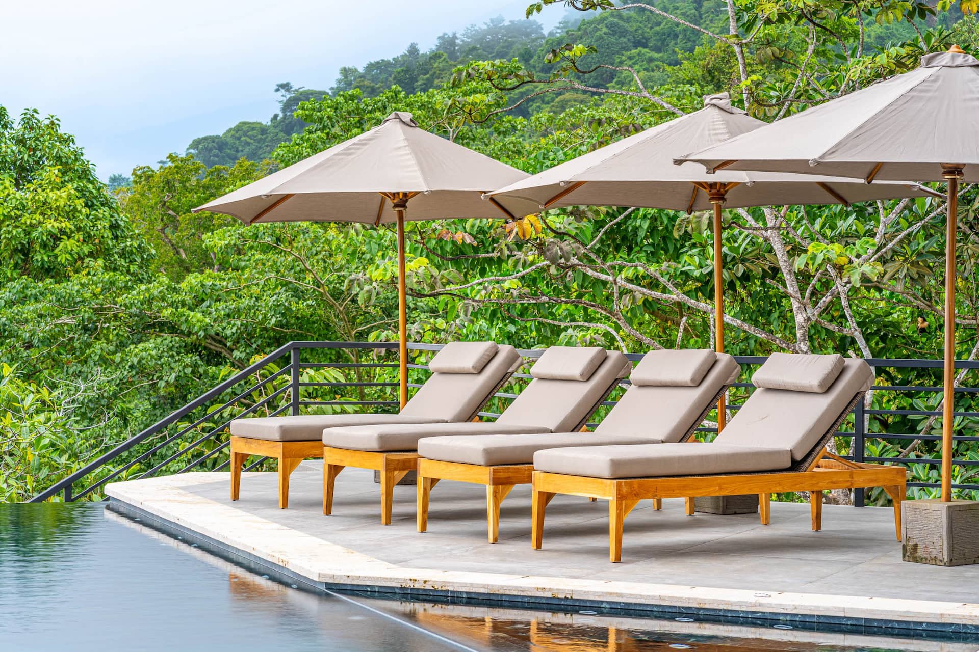 Terrace and jungle setting