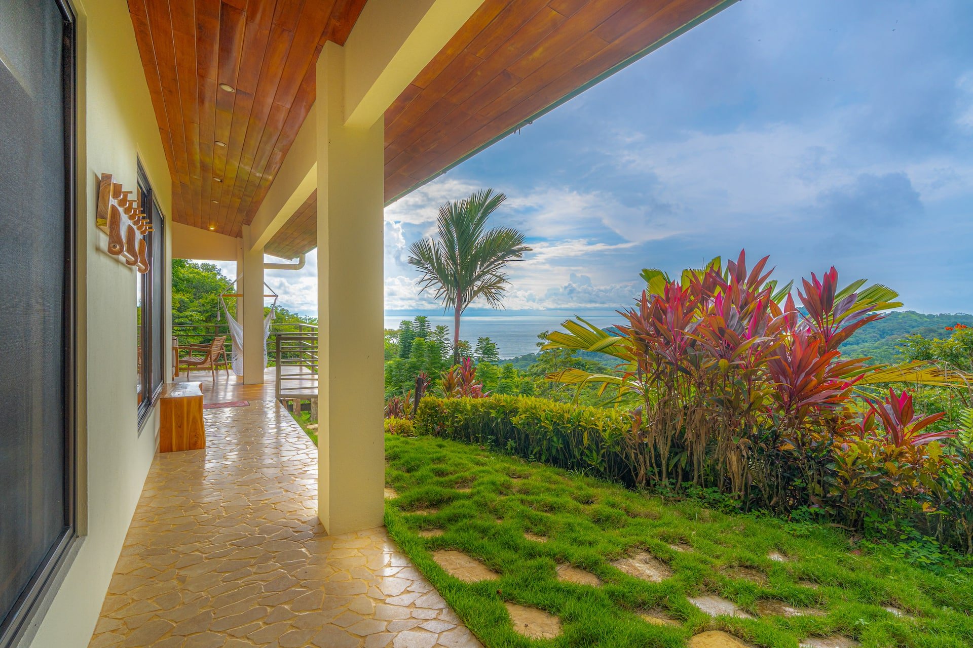 Sunset over the ocean from the villa