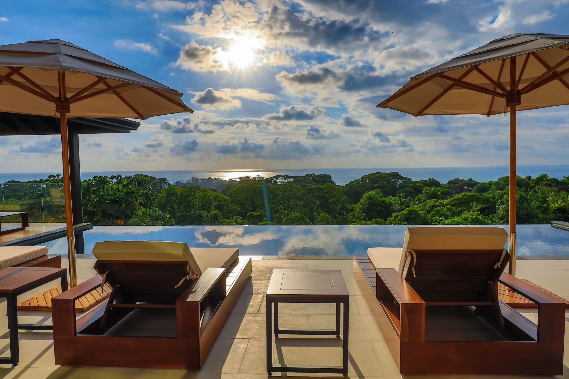 Sunset over the Pacific from the villa