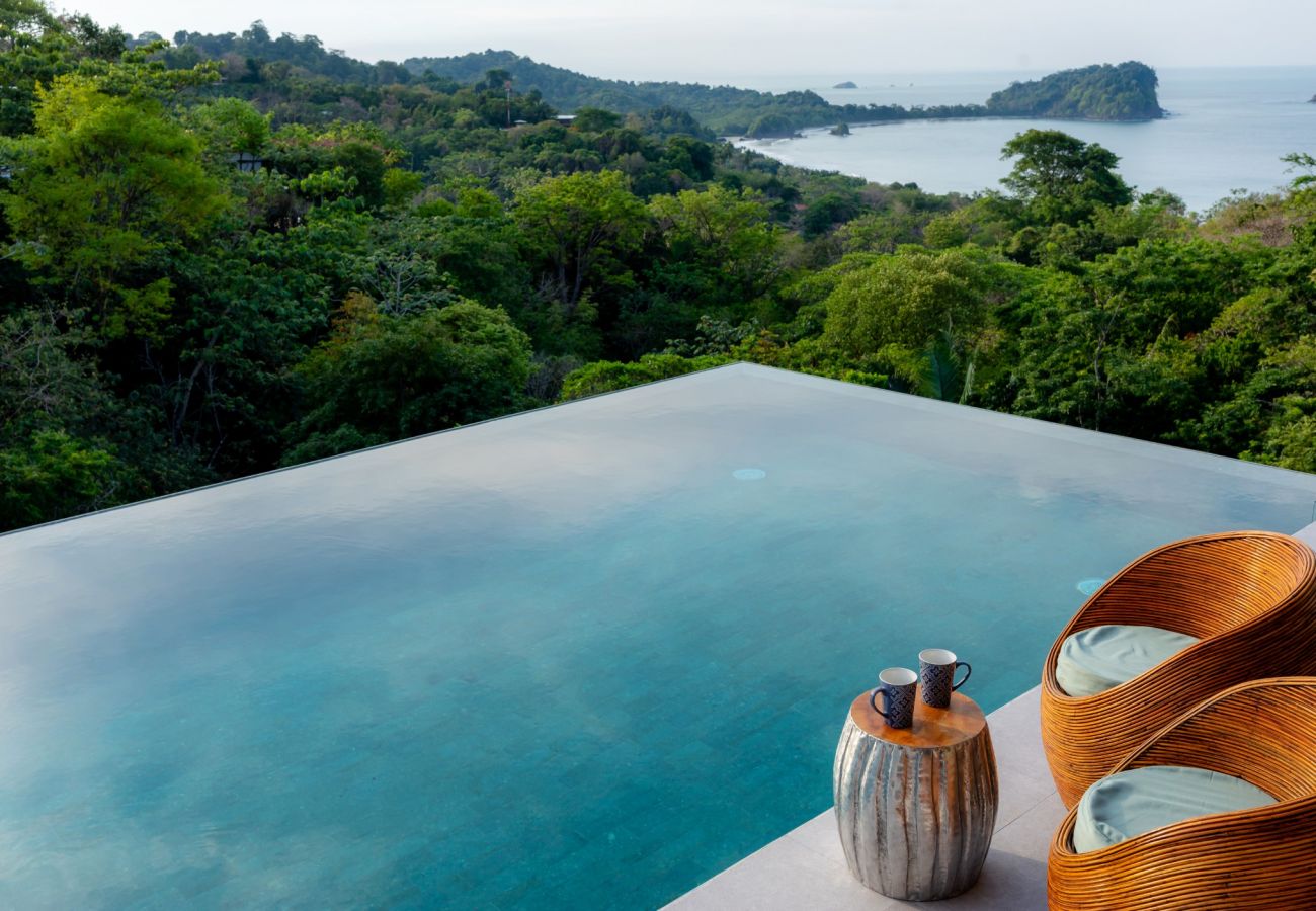 Villa Costa Vida &mdash; the saltwater infinity pool looking over the jungle to the Pacific and the Manuel Antonio headland