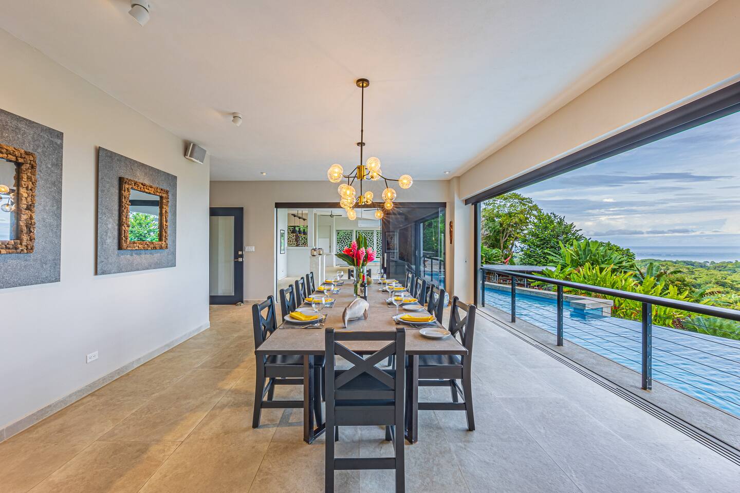 Villa Cielo Azul — The formal dining room, seating fourteen